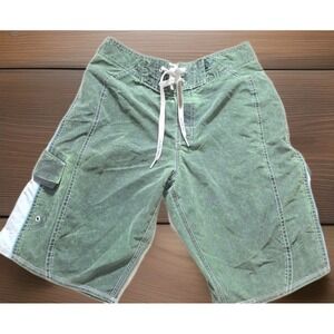 Vintage Men's Swim Trunks Board Shorts Size 28 Rusty Brand Y2K Green Blue